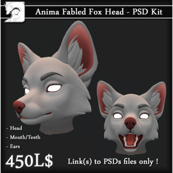 Second Life Marketplace - [JD] Anima Fabled Fox Head - PSD Kit BOX